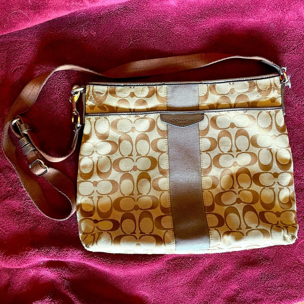 Coach dark brown Crossbody with adjustable strap
